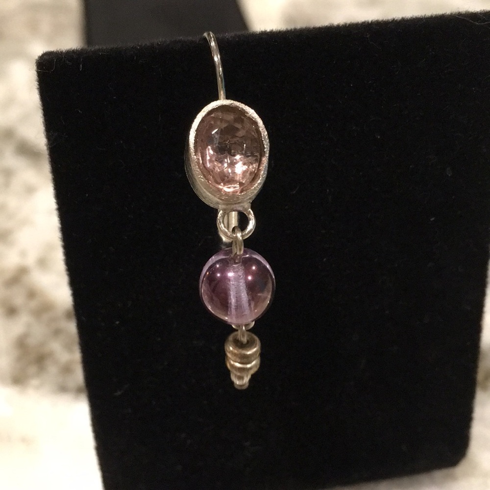 Purple Beaded Earrings - Picture 4 of 5